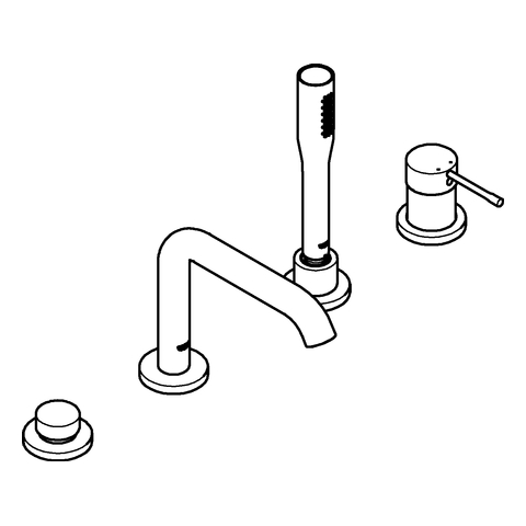 GROHE 4-Loch-Einhand-Wannenkombination Essence 19578_1 chrom