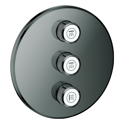 GROHE 3-fach UP-Ventil Grohtherm Smart Control 29122 FMS rund hard graphite