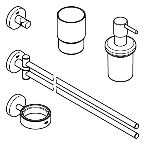 GROHE Waschtisch-Accessoire Set 4-in-1 Essentials 40846_1 chrom