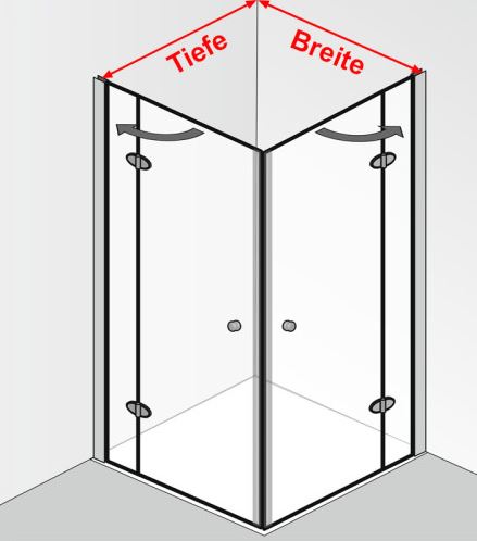 HSK Premium Classic Dusche mit Eckeinstieg 80x100 cm ohne/Linea 01/alu silbermatt