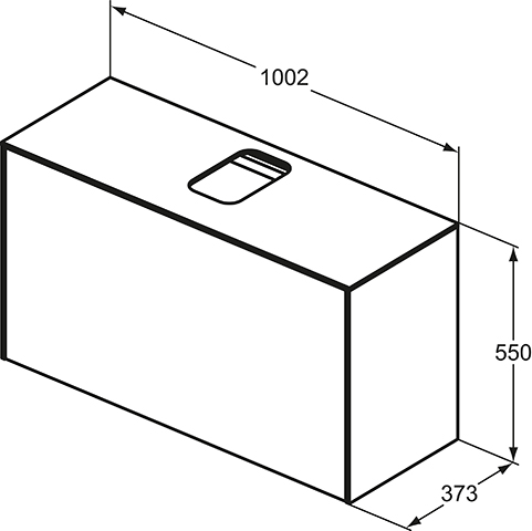 IS WT-Unterschrank Conca 1 Auszug m.mi.Ausschnitt 1002x373x550mm Weiß