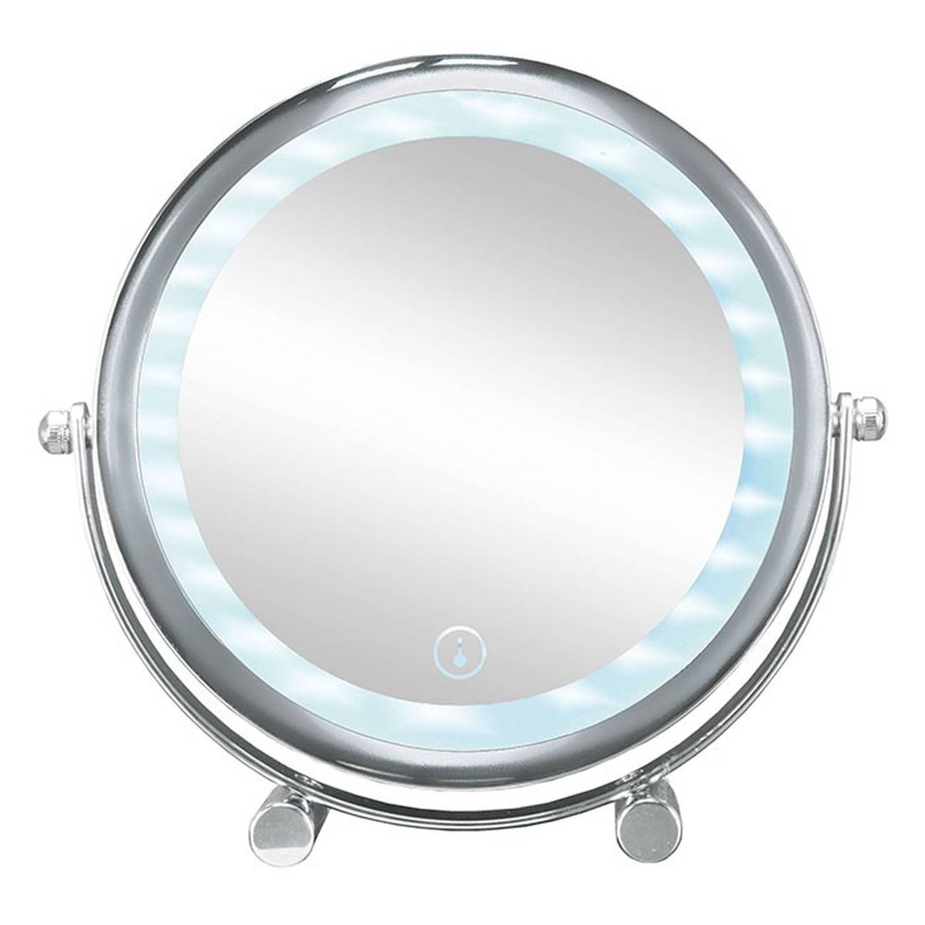 Kosmetikspiegel Bright Mirror Shorty Metall chromiert/Glas/LED Silber Spiegel