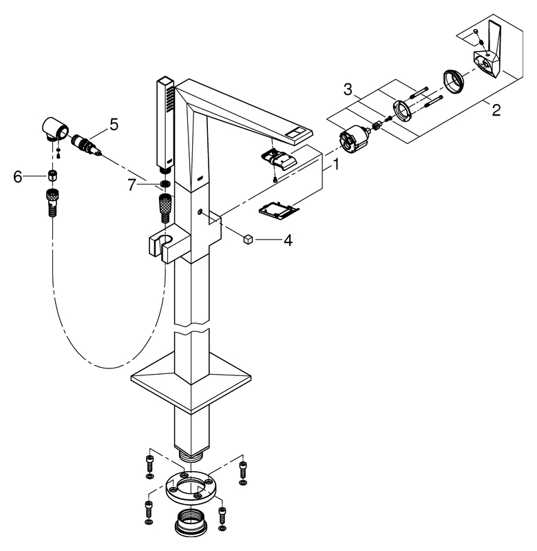 GROHE EH-Wannenbatterie Allure Brilliant 23119 FMS Bodenmont. hard graphite geb.