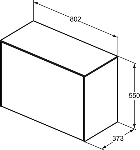 IS WT-Unterschrank Conca 1 Auszug o.Ausschnitt 802x373x550mm Eiche hell