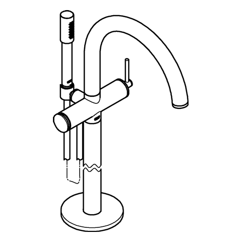 GROHE EH-Wannenbatterie Atrio 32653_3 FMS Bodenmontage chrom