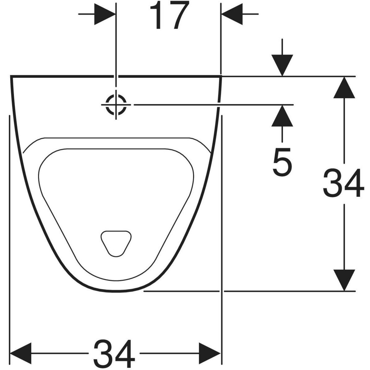 GE Alivio Urinal, Zulauf von oben Abg. hi. od. unten, m. Kerze, weiß, Tect