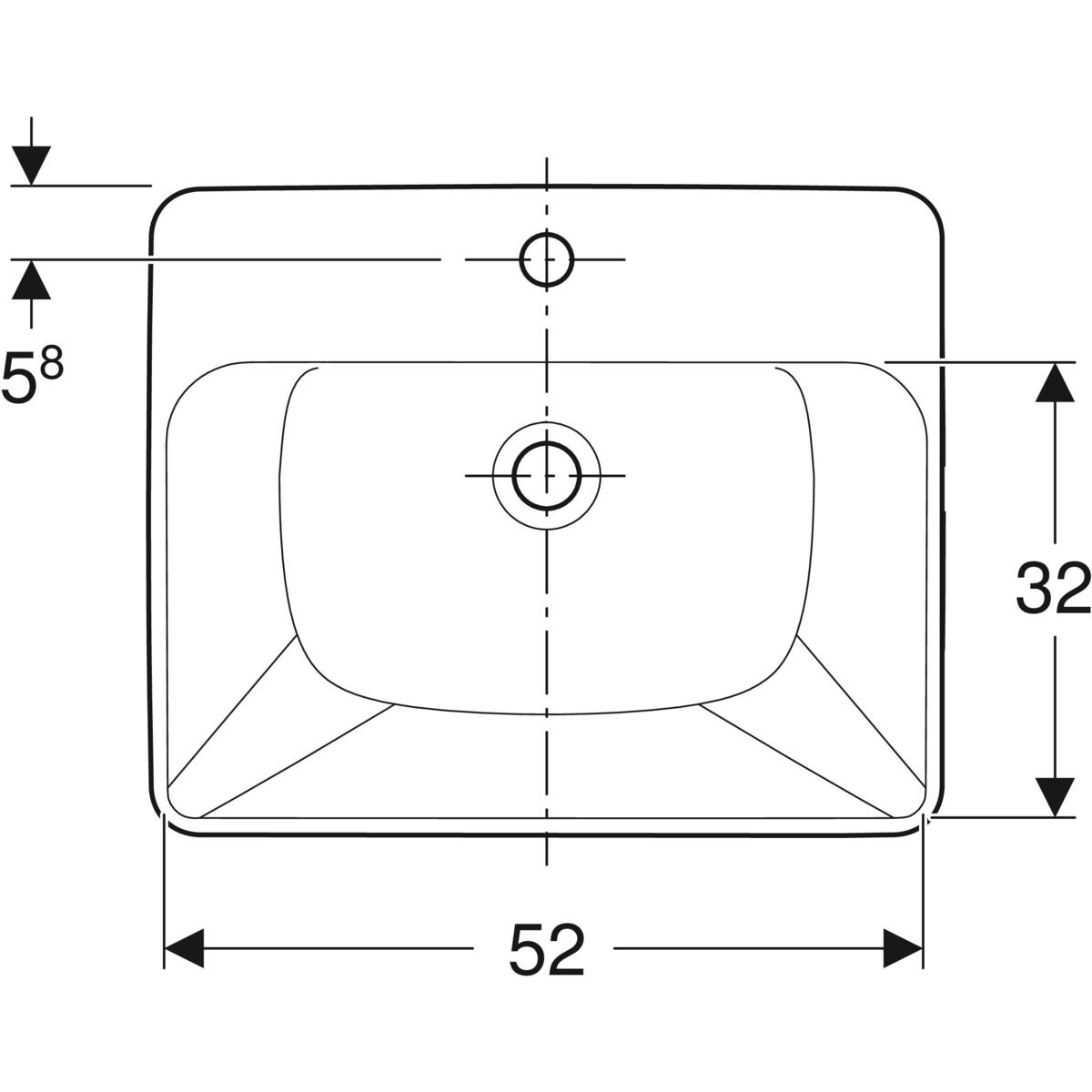 GE VariForm Halbeinbauwaschtisch, quadr. 55x45cm, m. Hl, m. Ül., weiß