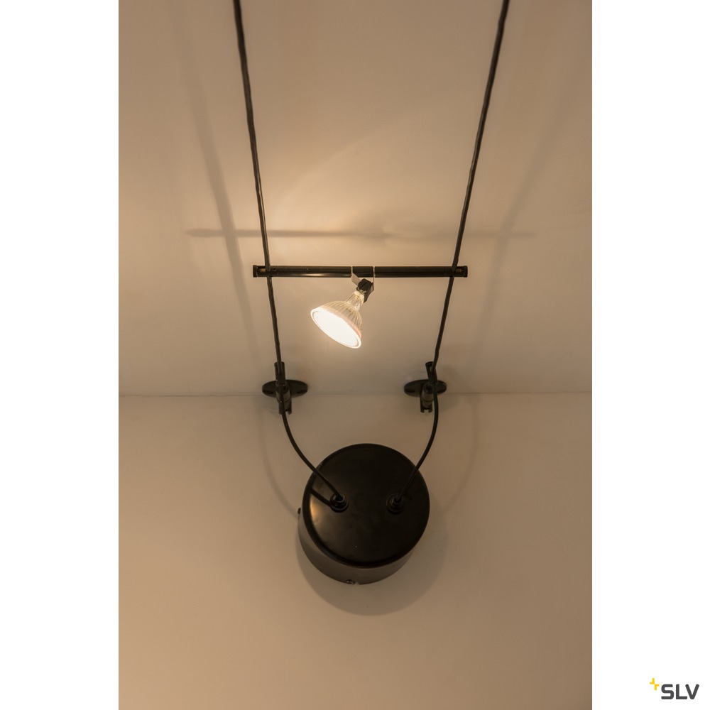 COSMIC, Lampenhalter für TENSEO Niedervolt-Seilsystem, QR-C51, chrom, schwenkbar, 2 Stück