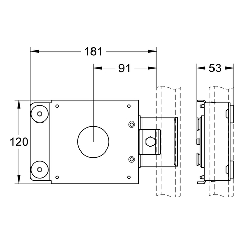 GROHE Halterung Rapid Pro 39066 für UP-Seitenbrausen einseitig befestigt