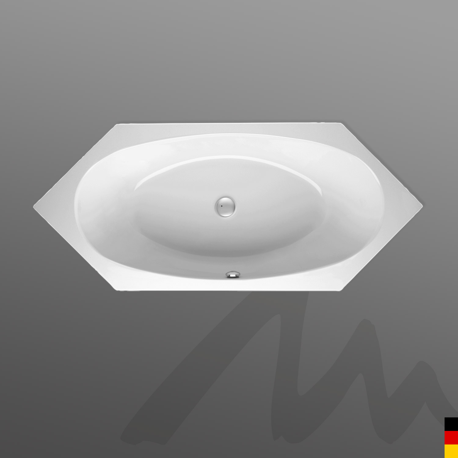 Mauersberger Badewanne 6-Eck Optusa 215/100  215x100x47cm  Farbe:rein-weiß