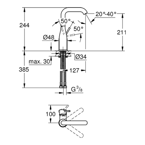 GROHE Essence Einhand Waschtischbatterie