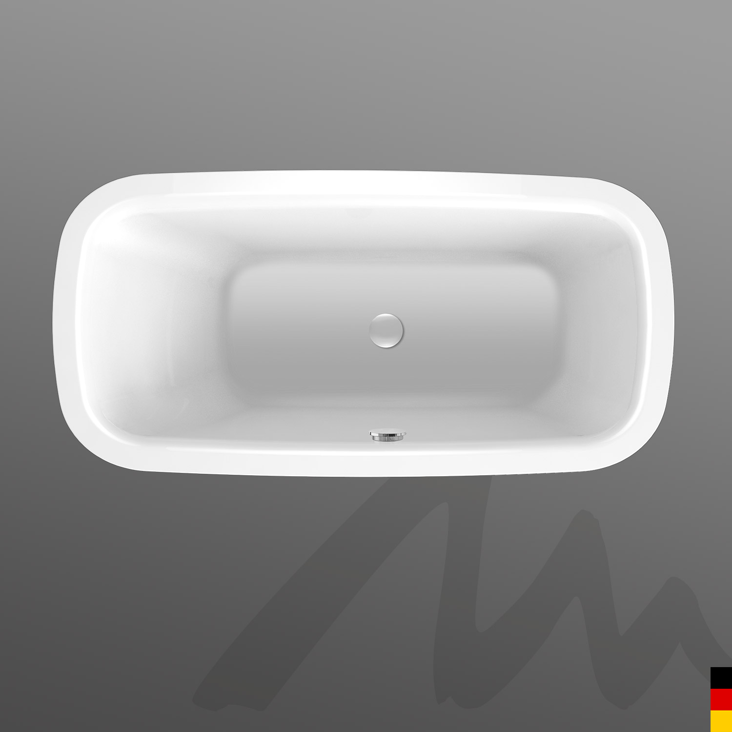 Mauersberger Badewanne Oval Nivalis Oval 180/90 uno  180x90x43cm  Farbe:weiß