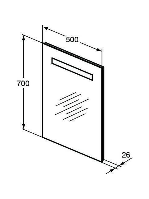 IS Spiegel Mirror&Light m. Licht 30W 500x26x700mm