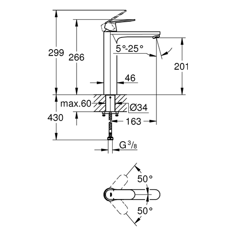 GROHE Eurosmart Cosmopolitan Einhandwaschtischbatterie