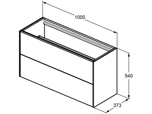 IS WT-Unterschrank Conca 2 Auszüge o.Platte 1000x373x540mm Eiche gefl.