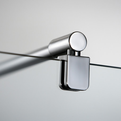 HSK Aperto Drehtür pendelbar an Nebenteil mit verkürzter Seitenwand 80 x 90 cm Twinseal (zweifach) Grauglas chromoptik Stangengriff 390 mm rechts