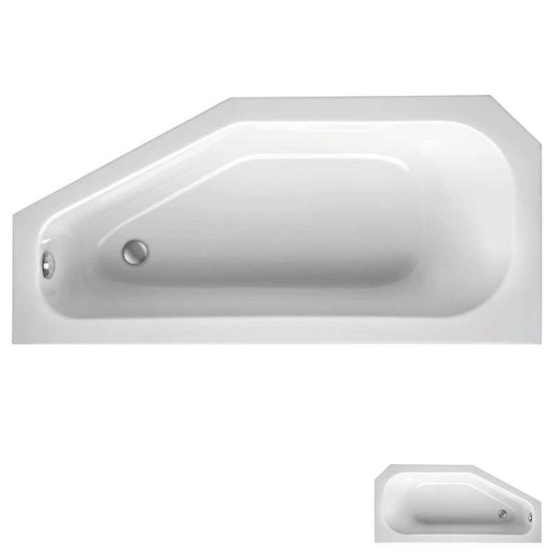 Mauersberger Badewanne Kompaktform Bursea 160x75x44 Rechts Whirlsystem Energy Komfort Wish-Farblicht Therapie - 4 LED-Scheinwerfer ohne